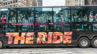 New York City: The Ride Interactive Bus Tour - Seats, screens, and the On Air audio-visual setup